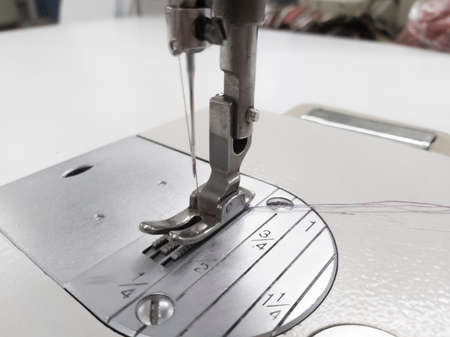 foot and needle of industrial straight-line sewing machineの写真素材