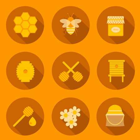 Set of flat beekeeping icons for your designのイラスト素材