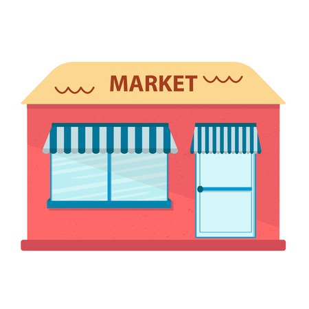 Vector illustration with flat store building for your designのイラスト素材