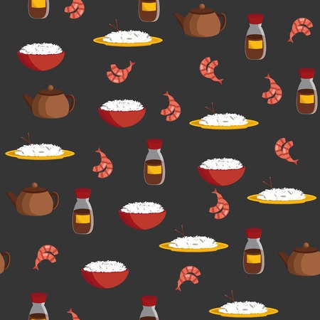 Seamless background on chinese cuisine theme for your designのイラスト素材