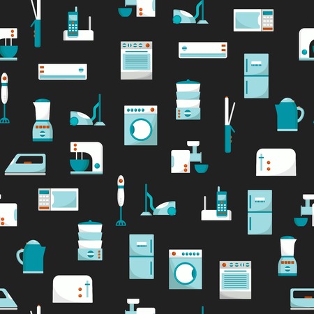 Seamless background with home appliances for your designのイラスト素材