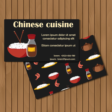 Template for card or booklet on chinese cuisine theme for your designのイラスト素材