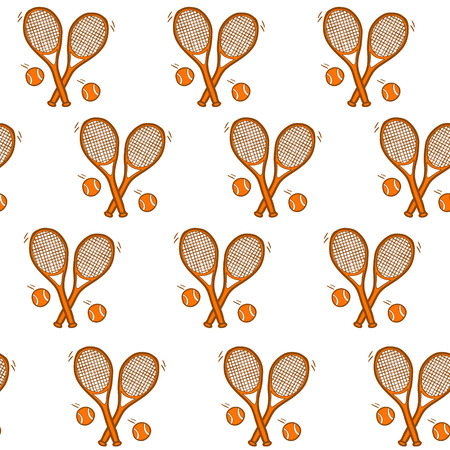 Seamless hand drawn on tennis theme for your designのイラスト素材