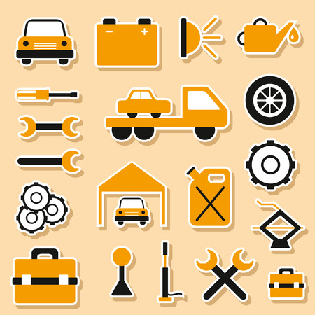 Set of car repair stickers for your designのイラスト素材