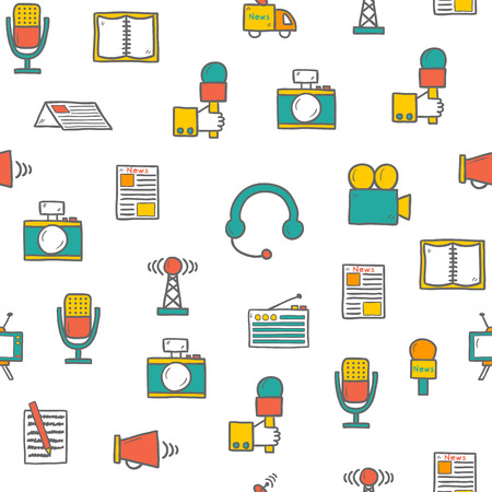 Seamless hand drawn journalism background for your designのイラスト素材