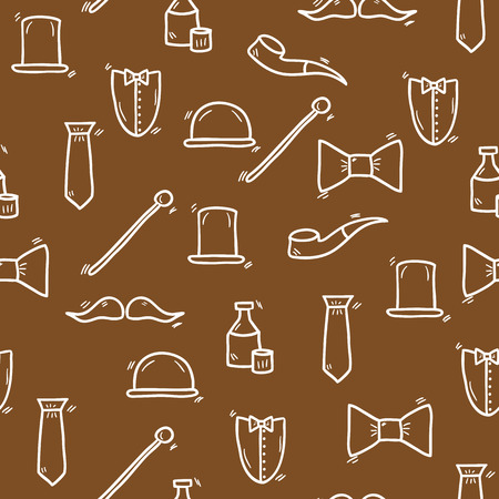 Seamless hand drawn background on gentlemen club theme for your designのイラスト素材