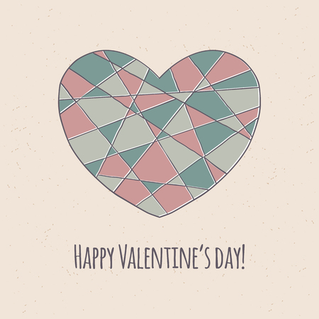 Happy Valentine's Day pattern in hand drawn styleのイラスト素材
