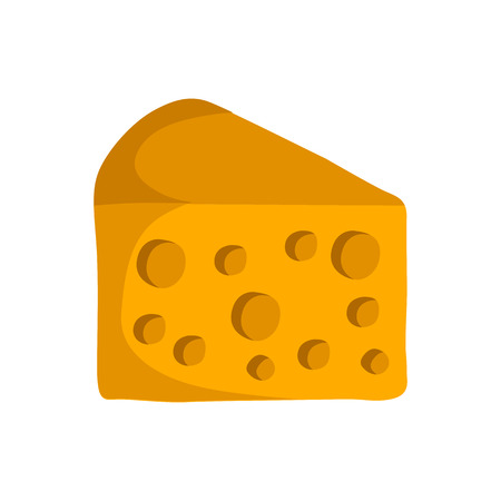 Vector illustration with cartoon cheese background template. Swiss hole cheese. Breakfast food icon concept. Fresh dairy product background. Fresh triangle piece of cheese. Vector backgroundのイラスト素材