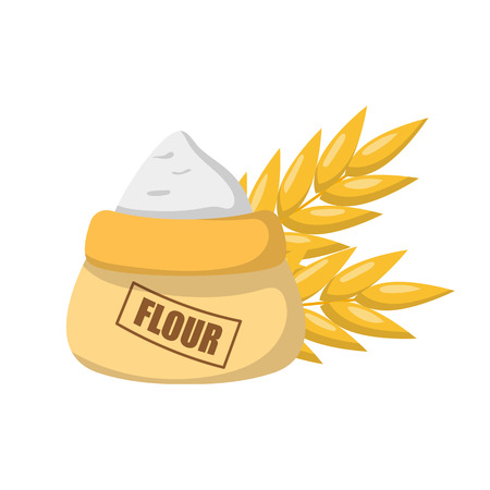 Vector cartoon illustration with hand drawn flour background.のイラスト素材