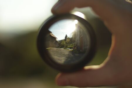 circle landscape lens houseの写真素材