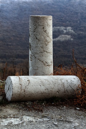 Two part old bulgarian columnの写真素材