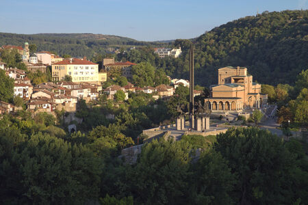 View from town Veliko Tarnovo in Bulgariaの写真素材