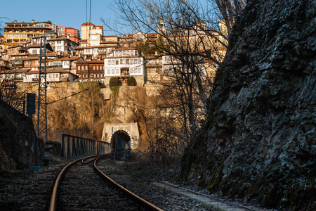 View from old town Veliko Tarnovo in Bulgariaの写真素材