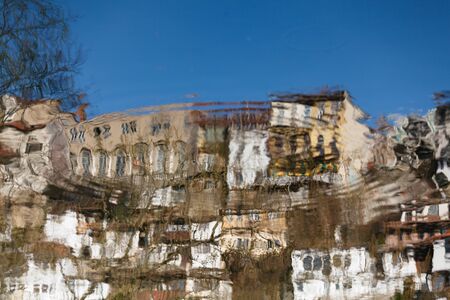 Reflection in the water of river Yantra Veliko Tarnovoの写真素材