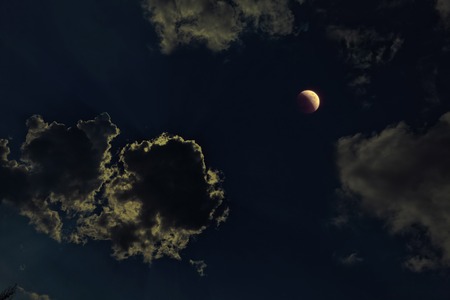 Lunar eclipse - 15.06.2011, from Bulgaria.
The initial phase of the full lunar eclipse of the moon to be concealed by cloudsの写真素材