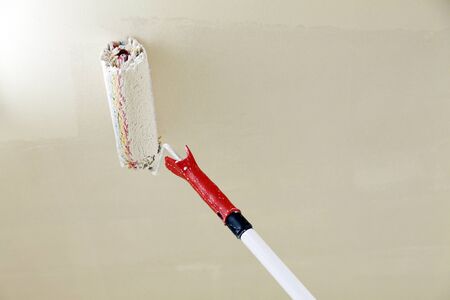 roller paintbrush,  wall paintingの写真素材