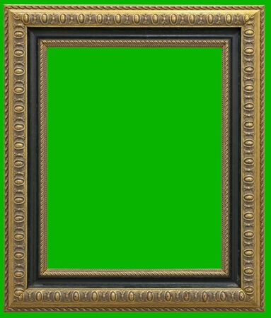 Antique gilt picture frame isolated chromakey and clipping pathの写真素材