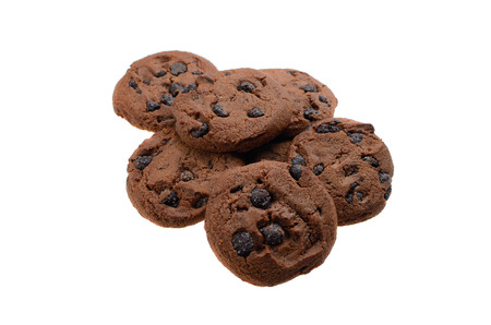 chocolate chip cookie with coffee beansの写真素材