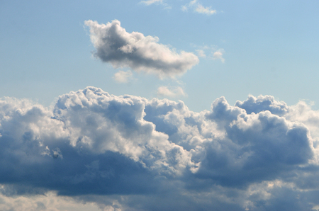 blue cloudy sky before the rainの写真素材