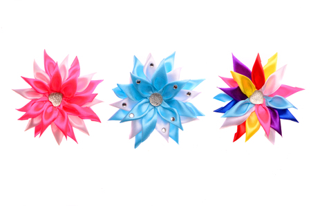 colored barrettes with shiny stonesの写真素材
