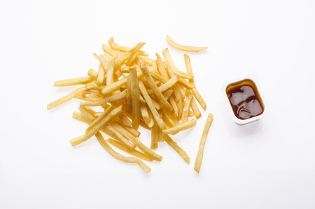 French fries with ketchupの写真素材