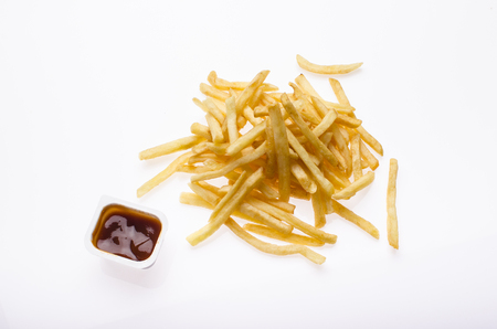 French fries with ketchupの写真素材