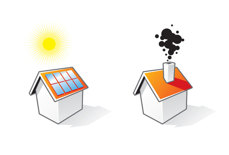Two houses iconsのイラスト素材