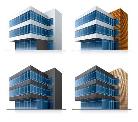 Four office buildings. のイラスト素材