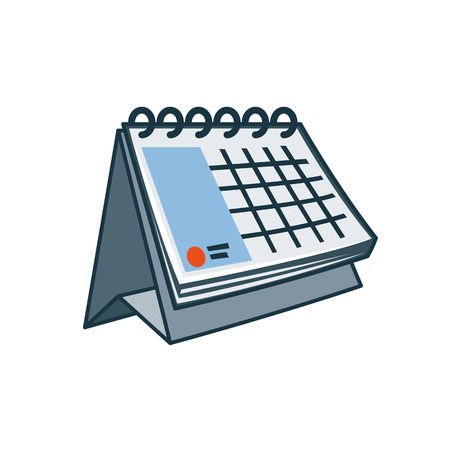 Simplified table calendar icon in cartoon style  Print publishing icon series のイラスト素材