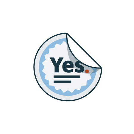Simplified round label sticker icon in cartoon style  Print publishing icon series のイラスト素材