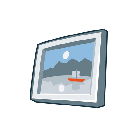 Simplified picture frame icon in cartoon style  のイラスト素材