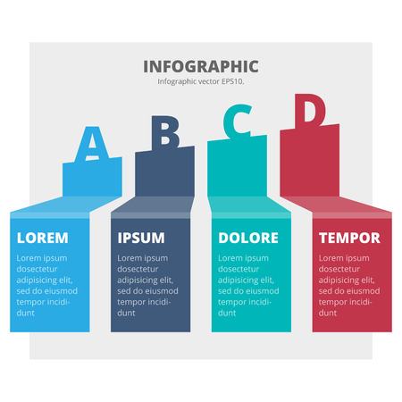 Modern simple Infographic vector template  Can be used for workflow layout, diagram, number options, step up options, web design  EPS 10 vector illustration  のイラスト素材