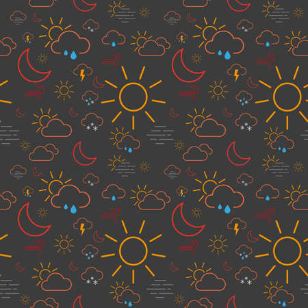 Seamless pattern tile made of isolated weather iconsのイラスト素材