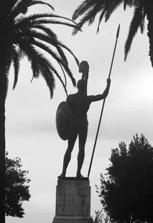 Statue of Achilles, near island Corfuの写真素材