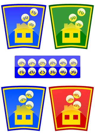 Colored icons with the theme of the house and moneyのイラスト素材