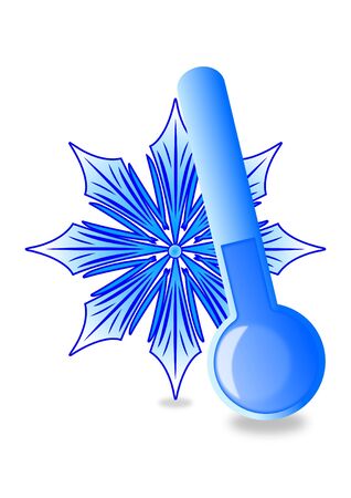 Snowflake and thermometerのイラスト素材