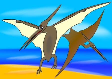 Pteranodon - prehistoric birdのイラスト素材