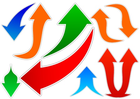 Many different colored arrows as an illustrationのイラスト素材