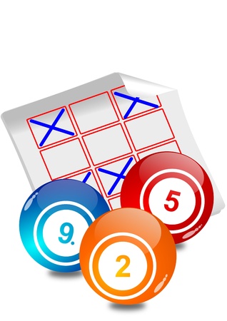 Lottery ticket and billiard balls as an illustrationのイラスト素材