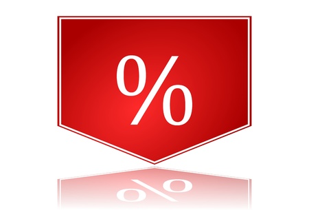 Red arrow with percentages in the mirror - Illustrationのイラスト素材
