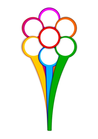 Color labels in the wheels like a flowerのイラスト素材