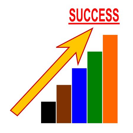 Color chart with an arrow and the word success - vectorのイラスト素材