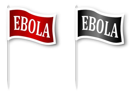 Red and black flag with the inscription \\\\\\\"EBOLA\\\\\\\" - vectorのイラスト素材