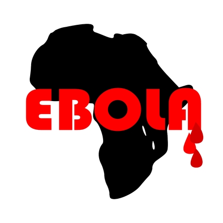 Map of Africa with the word \\\\\\\"Ebola\\\\\\\" and drops of blood - vectorのイラスト素材