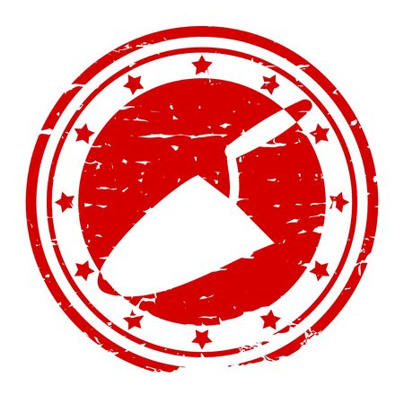 Round red stamp with the emblem trowel のイラスト素材