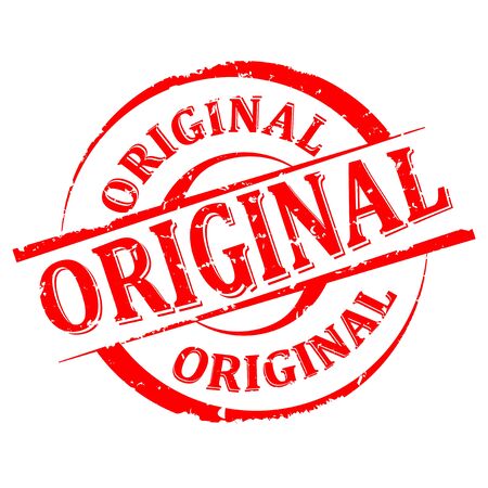 Scratched round red stamped - original - vectorのイラスト素材