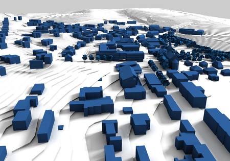 Rendered city plan