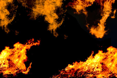 Set of fire backgrounds on black