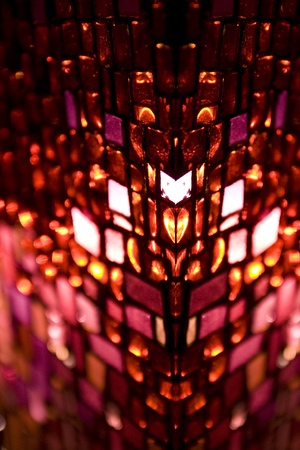 Mosaic window abstract detail with orange piecesの写真素材