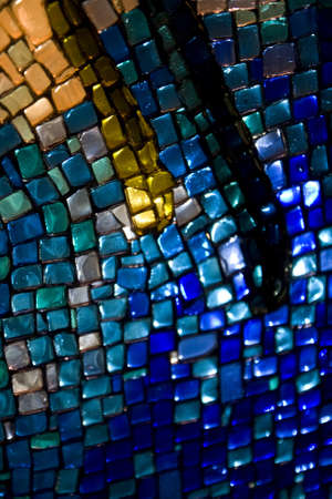 Mosaic window abstract detail with orange piecesの写真素材